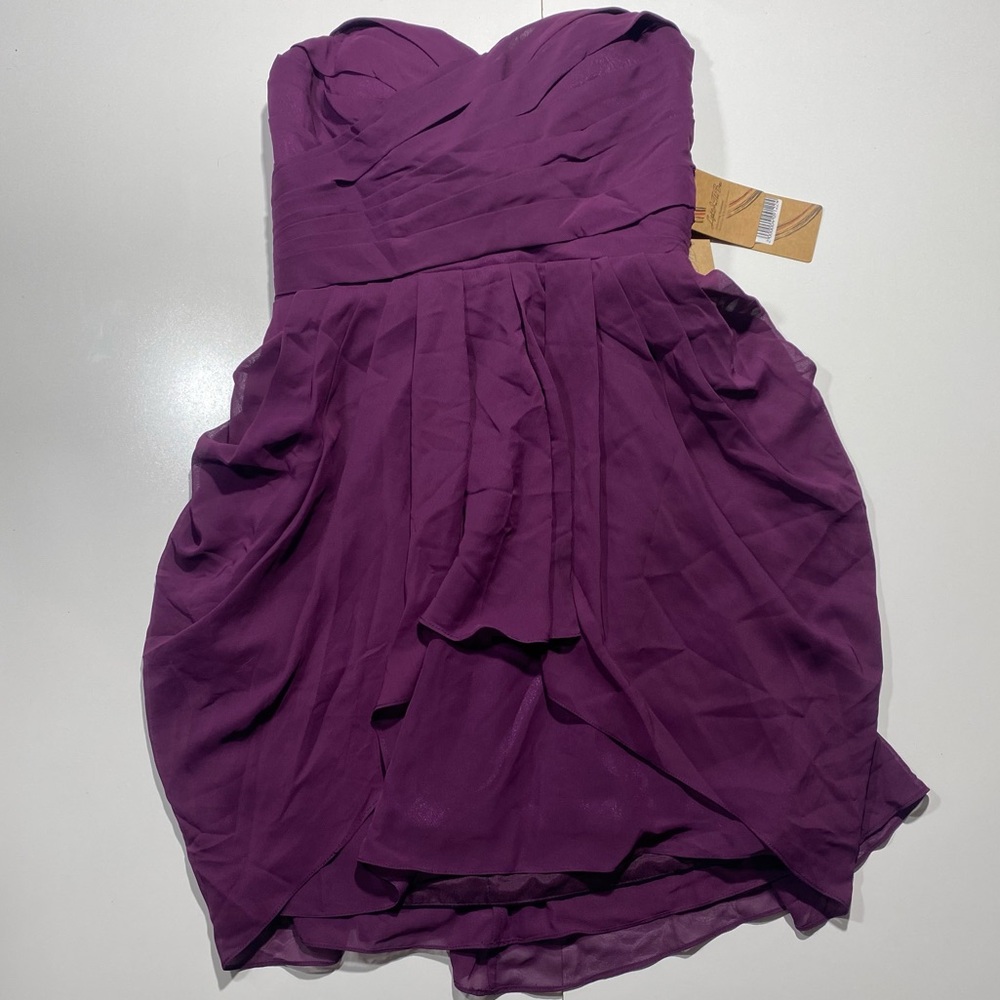 Light In The Box‎ Bridesmaid Grape Strapless Sheath Column Sweetheart Neck NWT10